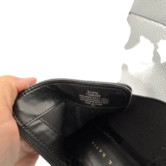 Kelly &‎ Katie Black Wedge Heel Ankle Booties Womens 7.5M - Picture 6 of 6